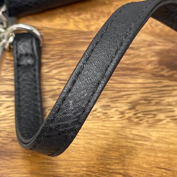 Kenneth Cole Reaction Crossbody Bag Black Pebbled Faux Leather Snap Flap Zipper - Picture 12 of 16